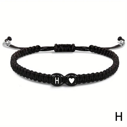 Handmade Adjustable Heart Bracelets A-Z Initials for Friendship - Smarsty