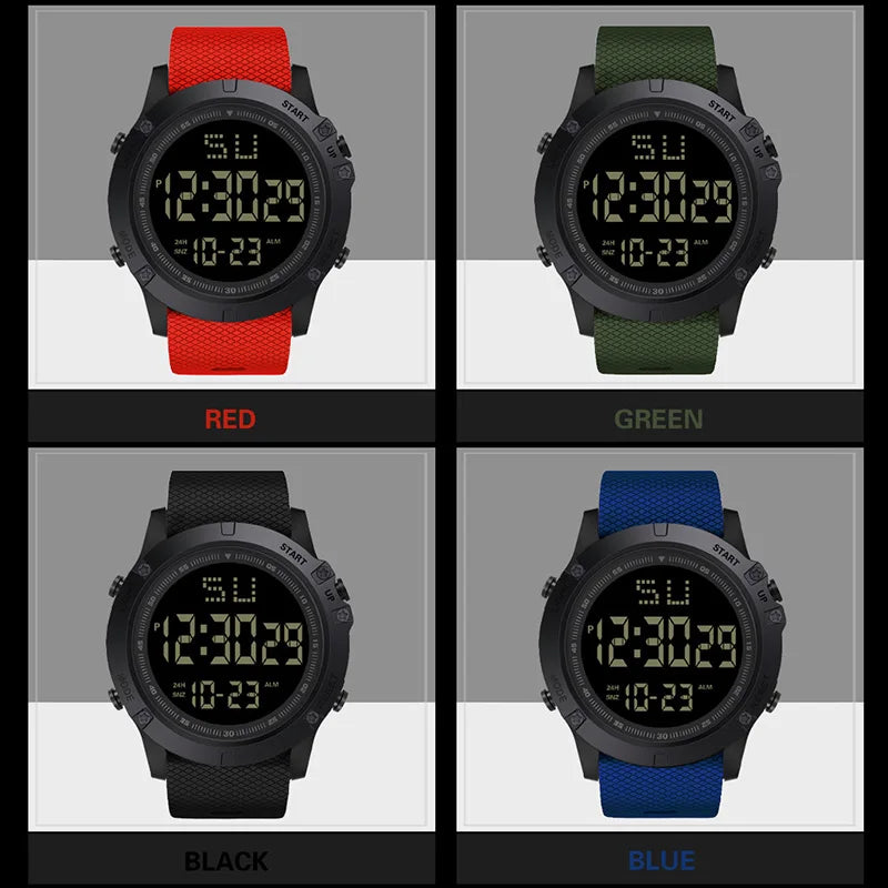 Men's Waterproof Sports Watch with LED Display and Stopwatch - Smarsty