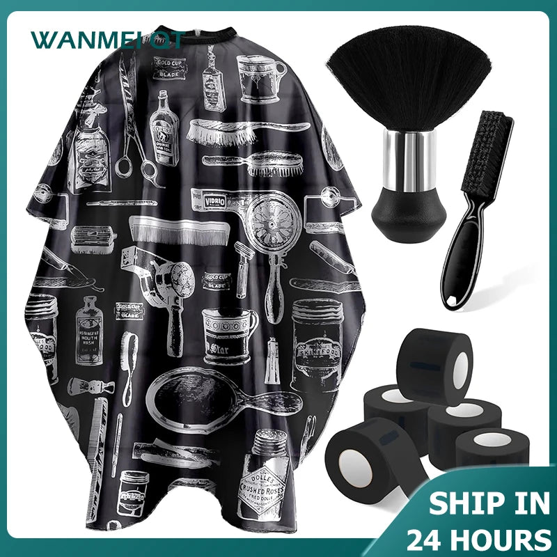 Professional Barber Tools Hair Cutting Set with Cape and Brush - Smarsty