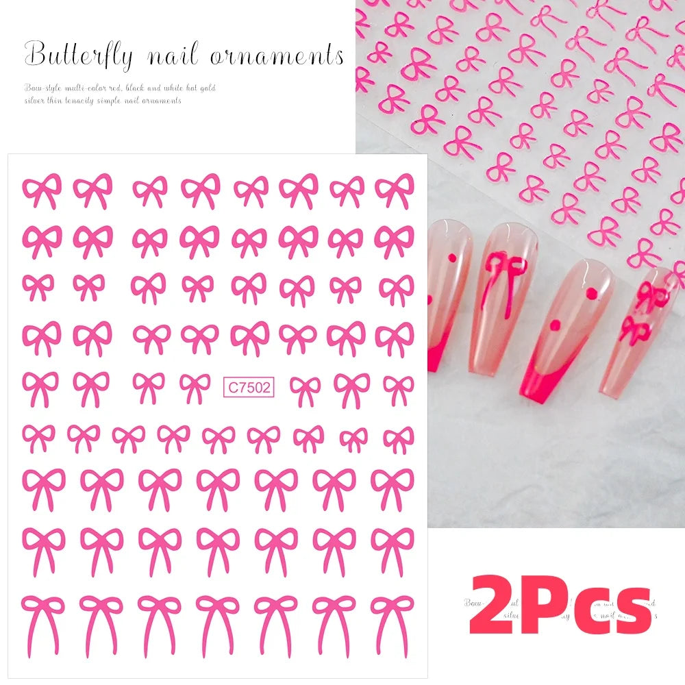 Self-Adhesive 3D Bowknot Nail Stickers for Easy Manicure - Smarsty