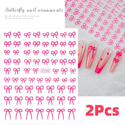 Self-Adhesive 3D Bowknot Nail Stickers for Easy Manicure - Smarsty
