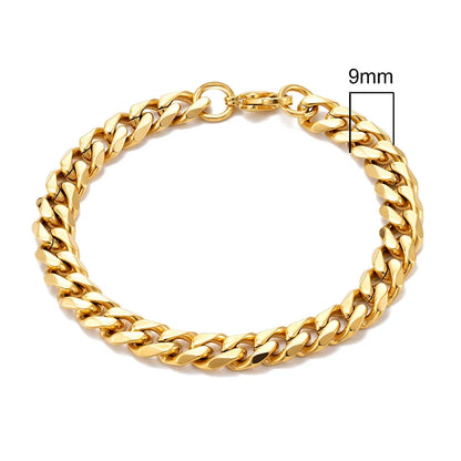 MKENDN 3-11mm Silver Stainless Steel Curb Link Bracelet - Smarsty