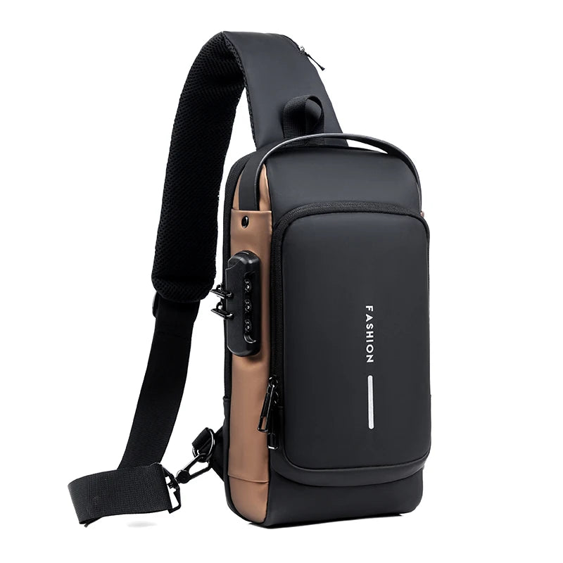 Anti Theft Chest Bag USB Charge Crossbody Sling Pack - Smarsty