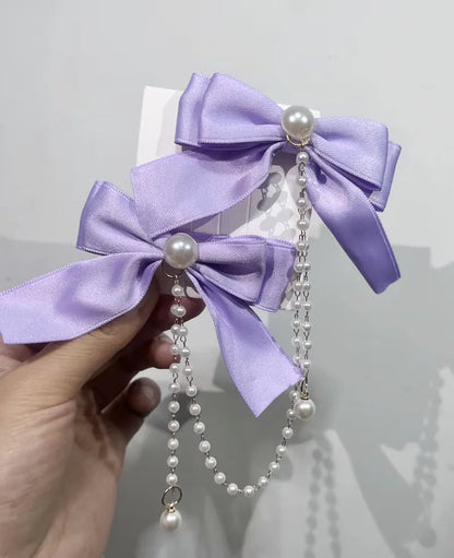 Pink Pearl Bow Hair Clip for Girls Accessories - Smarsty