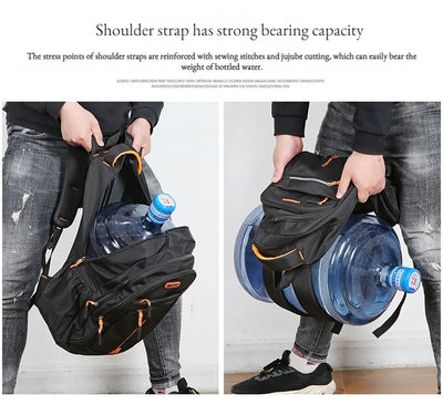 Men's Backpacks Oxford Waterproof Rucksack Business Computer Bag Casual Travel Backpack Senior High School Student Schoolbag - Smarsty