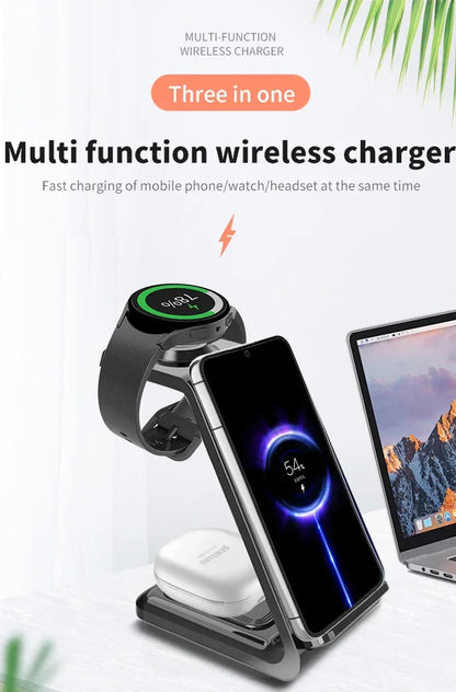 30W Ultrafast Wireless Charger Stand 3 in 1 with Holder - Smarsty