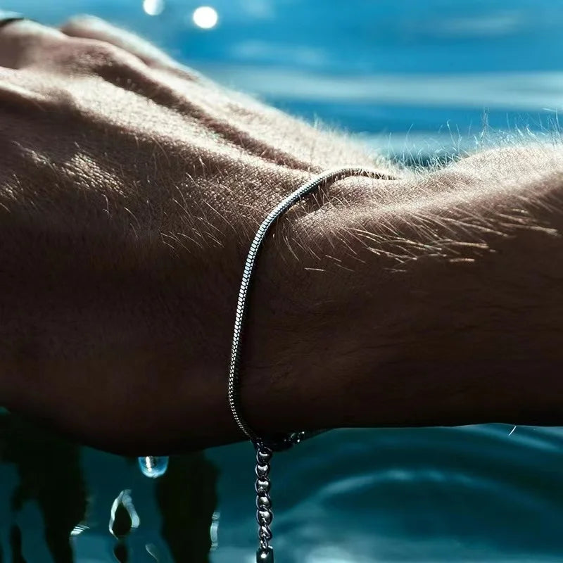 Trendy Stainless Steel Snake Bone Chain Bracelet - Smarsty