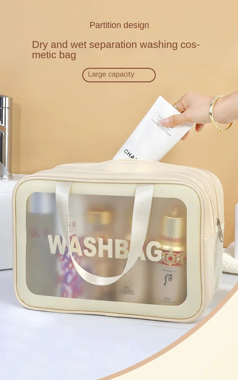 Wet-dry separation makeup bag portable toiletry bag travel essentials large capacity storage bag fitness swimming essentials - Smarsty