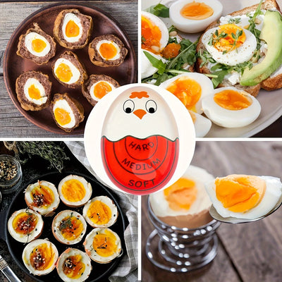 1/2pcs Chick Egg Timer Sensitive Color Change Indicator for Hard Soft Boiled Eggs Cooker Kitchen Gadget for Restaurants Bakeries by Smarsty