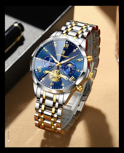 Luxury Waterproof Men's Chronograph Watch with Luminous Features - Smarsty