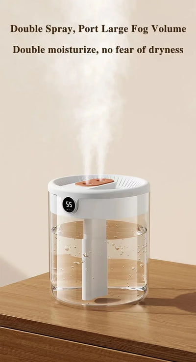 Quiet Dual Spray Humidifier with LED Display - Smarsty