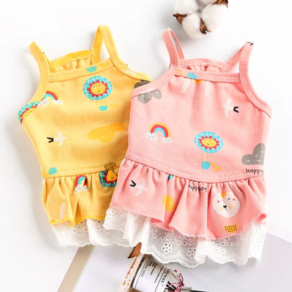 Summer Dog Dress for Small Pets with Stylish Stripes - Smarsty