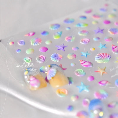 Colorful Seashell Nail Art Stickers for Dreamy Designs - Smarsty