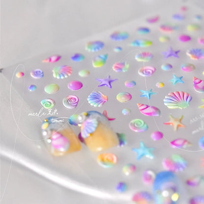 Colorful Seashell Nail Art Stickers for Dreamy Designs - Smarsty