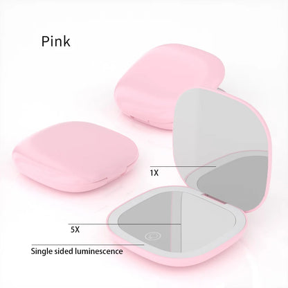 Compact Foldable LED Makeup Mirror With 5x/10x Magnification - Smarsty