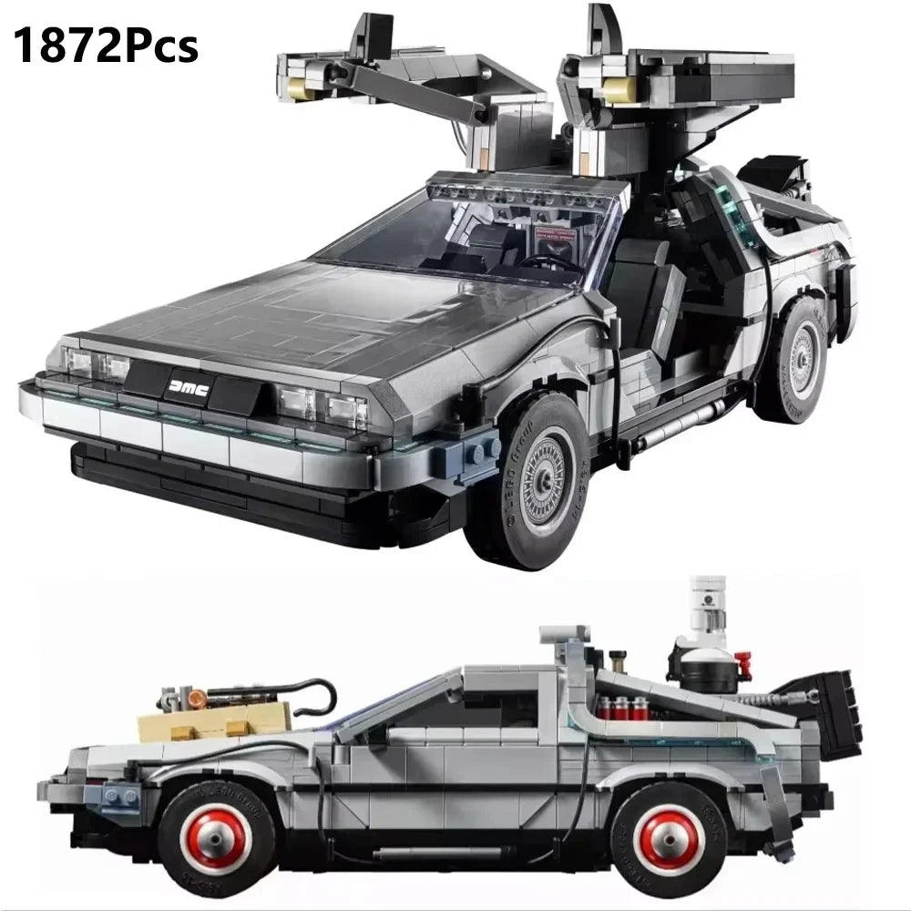 New Back to the Future Time Machine Creative building block technology car building block construction toy children's gift