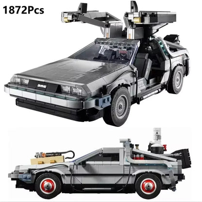 New Back to the Future Time Machine Creative building block technology car building block construction toy children's gift