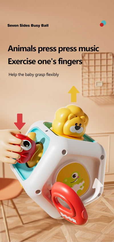Montessori Sensory Toys Baby Busy Cube Activity Travel Toy Educational Learning Fidget Toys for Fine Motor Skills Children Gift - Smarsty