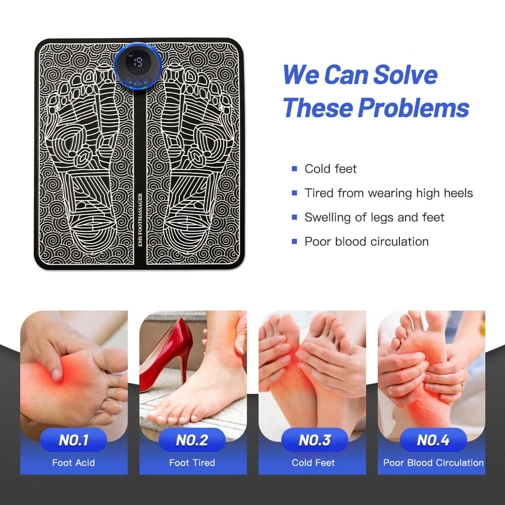 Electric Foot Massager Pad for Muscle Relaxation - Smarsty
