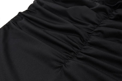 WhereMery Elegant Women Solid Sleeveless Slim Dress Aesthetic Oblique Strap Backless Prom Dresses Fashion Evening Party Clothing - Smarsty
