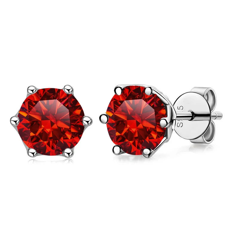 1 CT D Color Moissanite Stud Earrings Sparkling 925 Silver - Smarsty