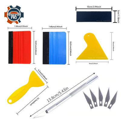 PWS Car Tools Wrap Film Sticker Wrapping Tool Vehicle Vinyl Wrap Window Tint Film Tool Kit Cutter Aid Tool Window Tinting - Smarsty