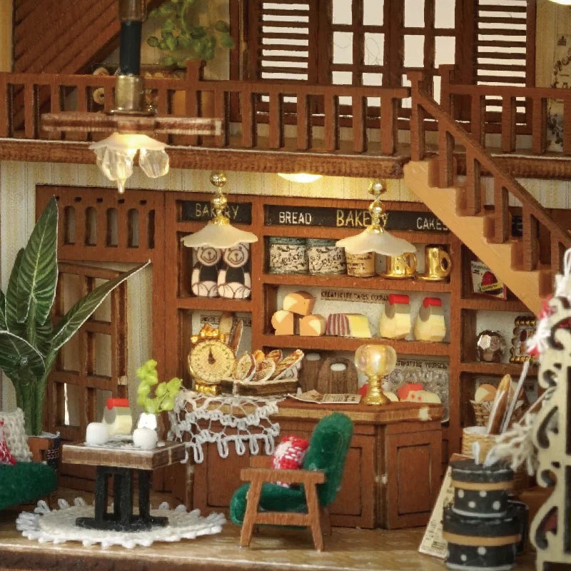 Wooden Miniature Doll House 3D Puzzle Assembly Building Model Kit Small Room Toys Home With Furniture Lighting Wooden Craft Gift