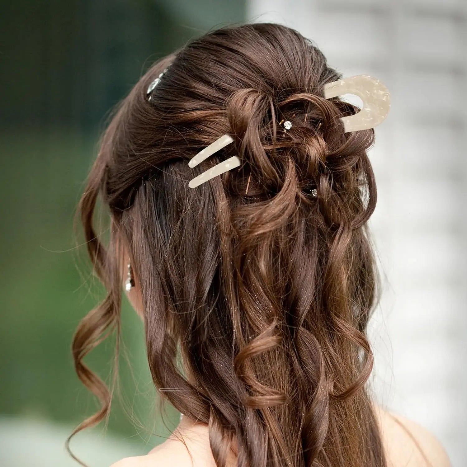 Elegant U-Shaped Hairpin with Mineral Pattern for Women - Smarsty