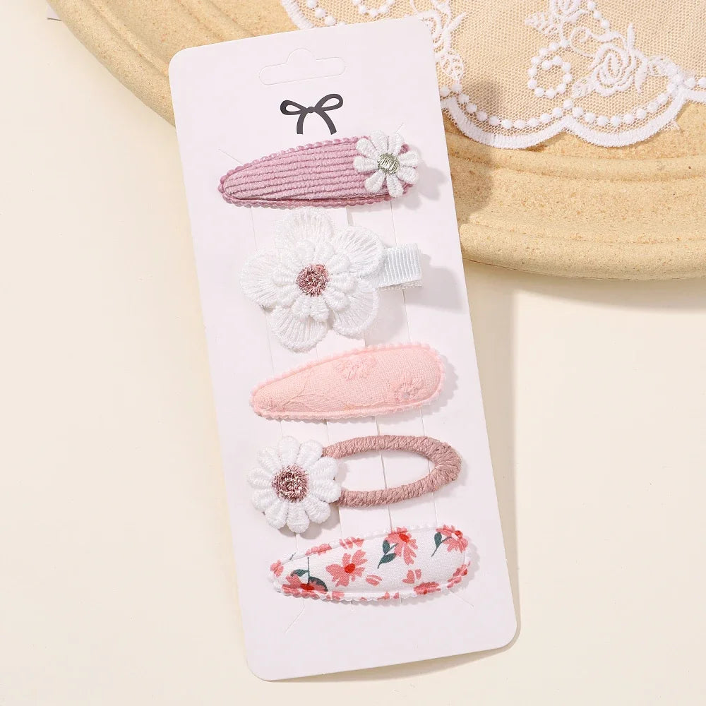 5Pcs Floral Hair Clips Set for Girls - Smarsty