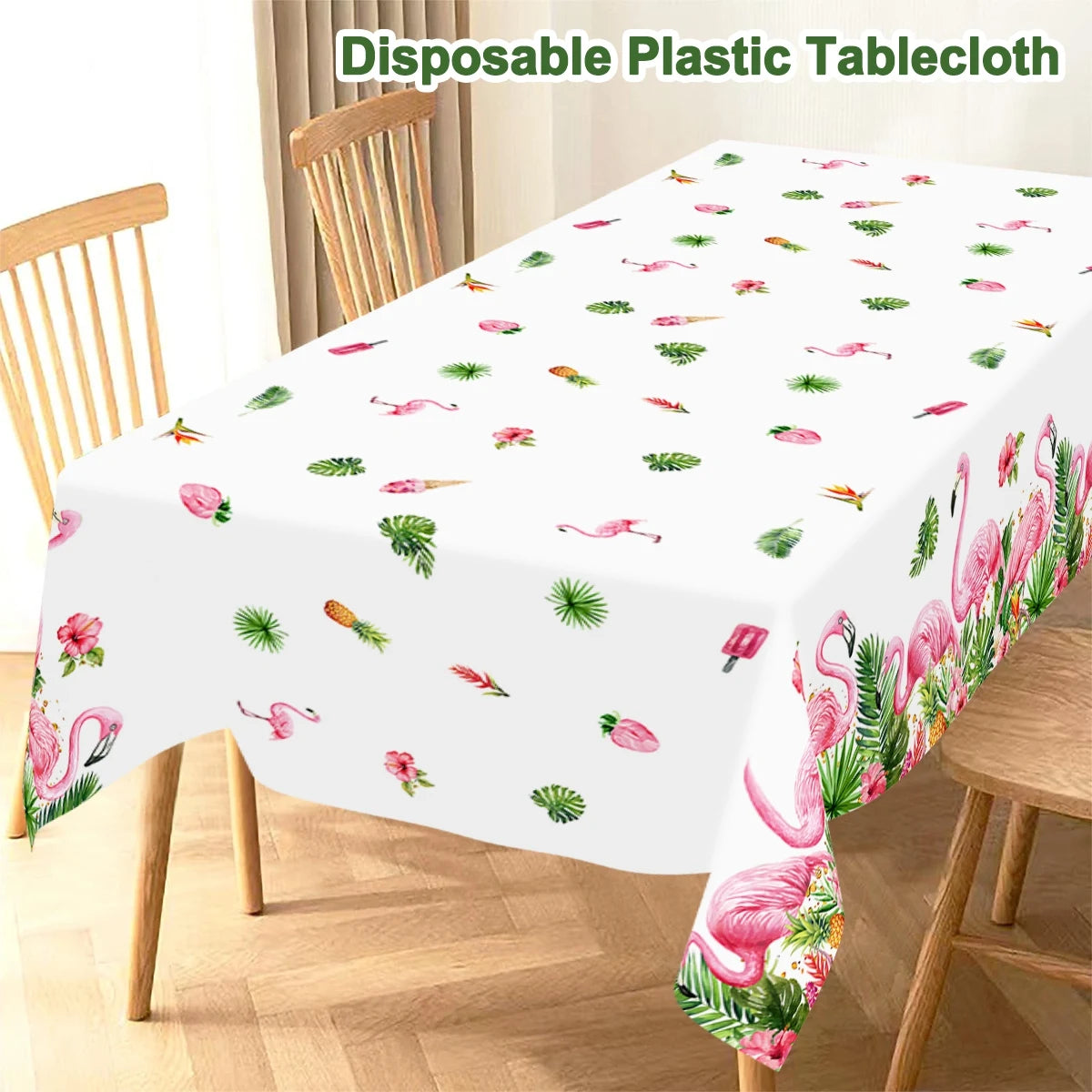 Hawaiian Flamingo Flower Table Cover for Summer Parties - Smarsty