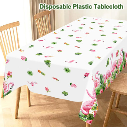 Hawaiian Flamingo Flower Table Cover for Summer Parties - Smarsty