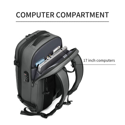 Men Travel Backpack vacuum compression 17 inch Laptop Backpack Business Large Capacity school Backpack Expanded Hiking backpack - Smarsty