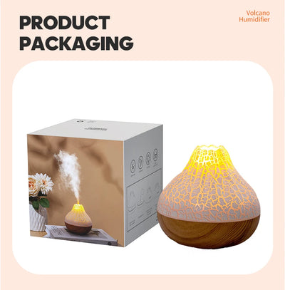 Volcano Air Humidifier with Colorful Night Light - Smarsty