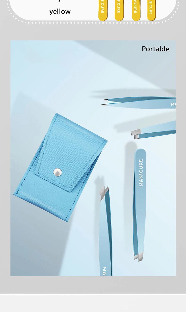 Colorful Stainless Steel Eyebrow Tweezers for Precision Hair Removal - Smarsty