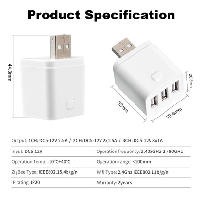 Tuya Smart WiFi Zigbee Micro USB Power Adapter - Smarsty