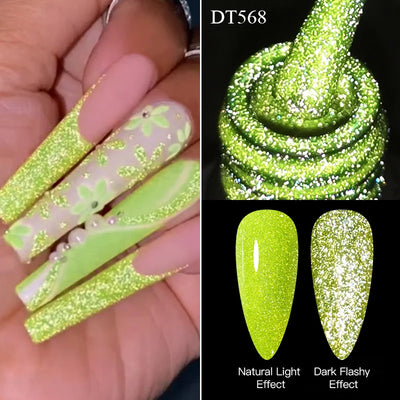 Pink Fluorescent Reflective Gel Nail Polish for Stunning Manicures - Smarsty