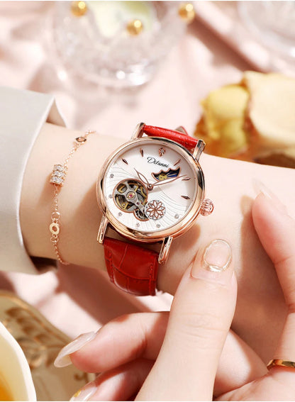 Luxury Women's Automatic Mechanical Watch with Moon Phase - Smarsty