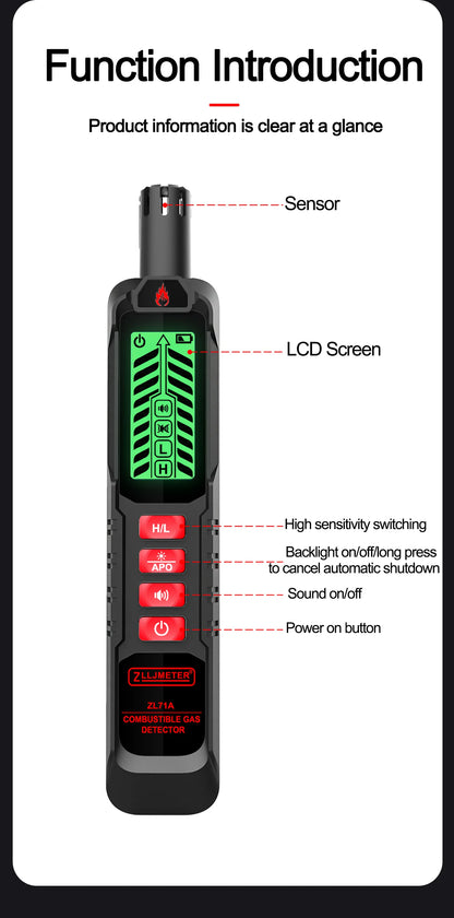 Combustible Gas Leak Detector with Buzzer Alarm - Smarsty