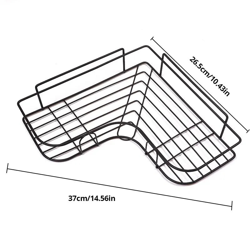 Durable Iron Triangle Corner Rack for Kitchen and Bathroom - Smarsty