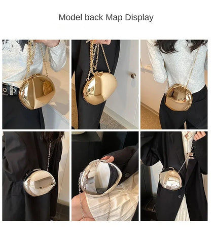 Designer Acrylic Shell Clutch Bag Metallic Evening Purse - Smarsty