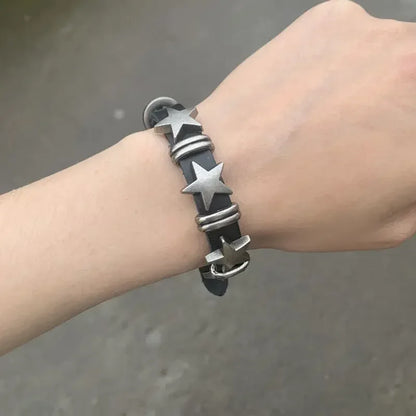 Punk Hip Hop Leather Skull Bracelet for Unisex Fashion - Smarsty