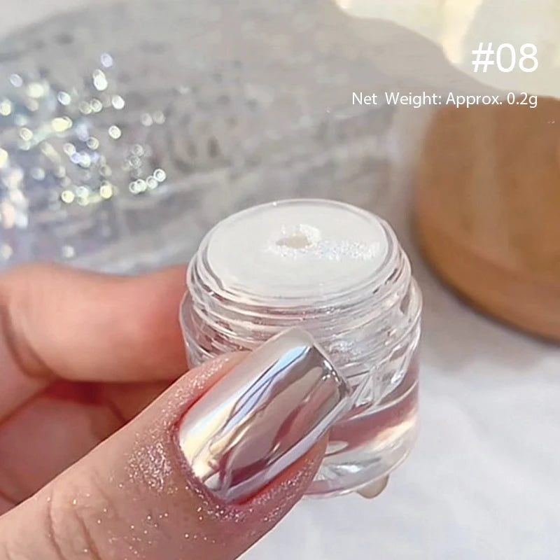 Aurora Pearl White Nail Glitter Powder for Stunning Designs - Smarsty