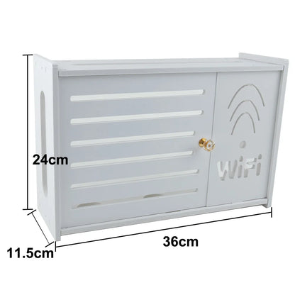 Wall Mounted Wireless Router Rack Living Room Wall-Mounted WiFi Storage Box Wall Decoration Cable Power Bracket Organizer Box by Smarsty