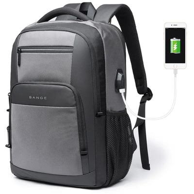 BANGE Travel Waterproof Backpack with USB Charging Port Fit 15.6 Inch Laptop Backpacks for Men and Women, Teenager School Bags - Smarsty