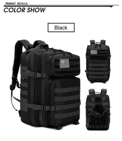 50L Tactical Backpack Men's Travel Large Capacity Rucksacks Men Waterproof Outdoor Sports Multi-functional Bags - Smarsty