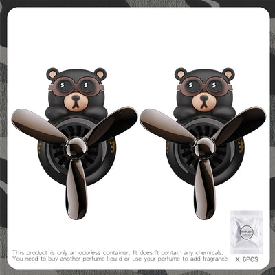 Odorless Car Air Freshener Vent Clip Bear Pilot Decor - Smarsty