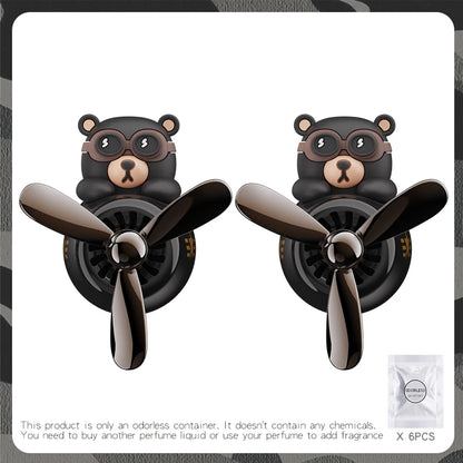 Odorless Car Air Freshener Vent Clip Bear Pilot Decor - Smarsty