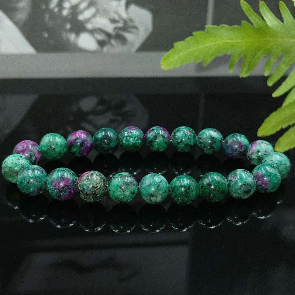 8MM Natural Epidote Zoisite Bead Bracelet for Healing - Smarsty