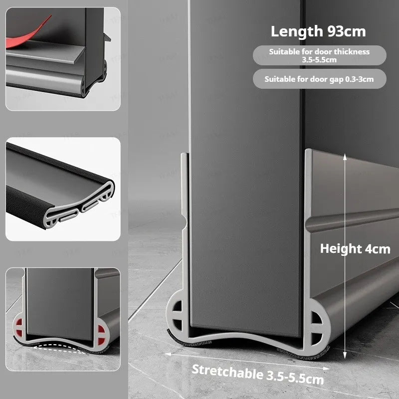 Flexible Door Bottom Sealing Strip Door Gap Soundproofing Wind and Dust Proof Weather Strip Under Door Draft Stopper Tape - Smarsty