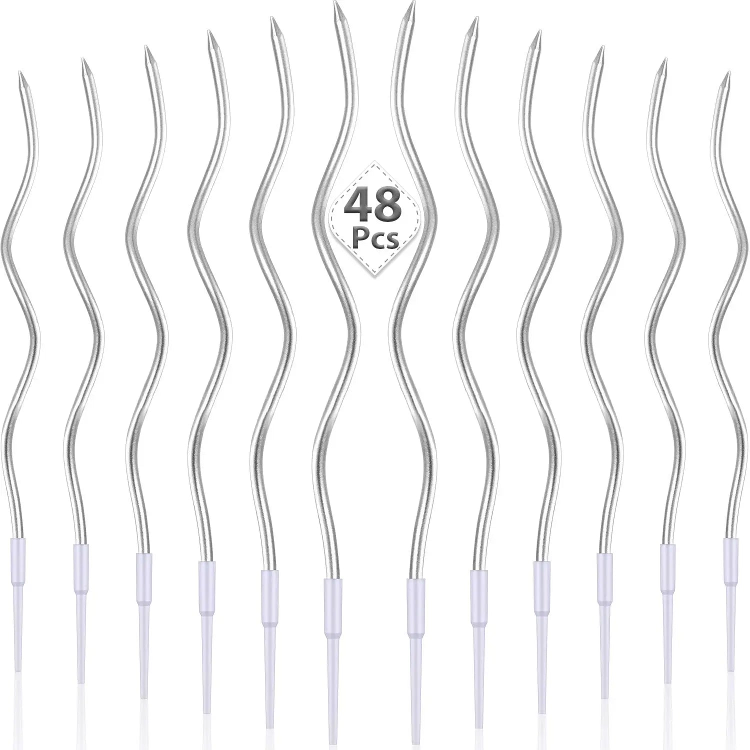 6/12/48pcs/1case Birthday Candles Spiral Cake Candles  Long Thin Cake Candles For Wedding Party And Cake Decoration - Smarsty